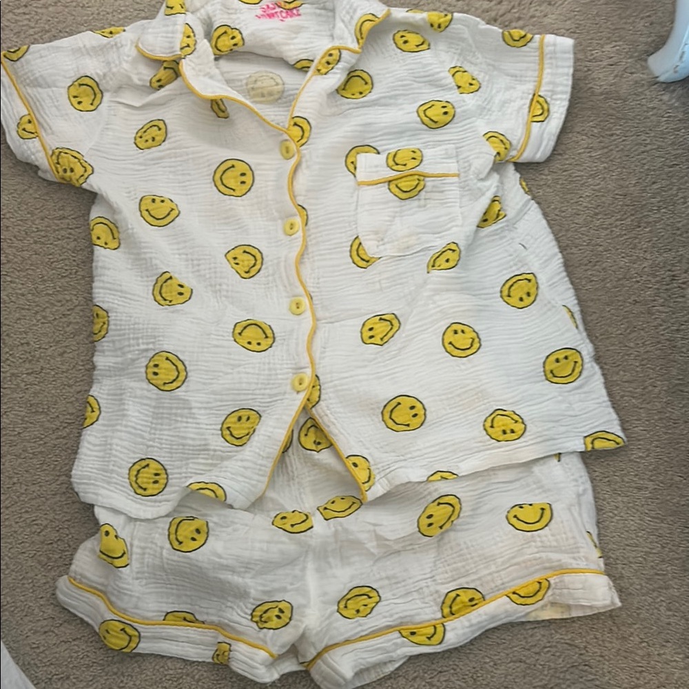 Sassy Shortcake White and Yellow Smiley Pajama Set